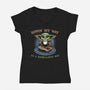 Rebellious Sip-Womens-V-Neck-Tee-glitchygorilla