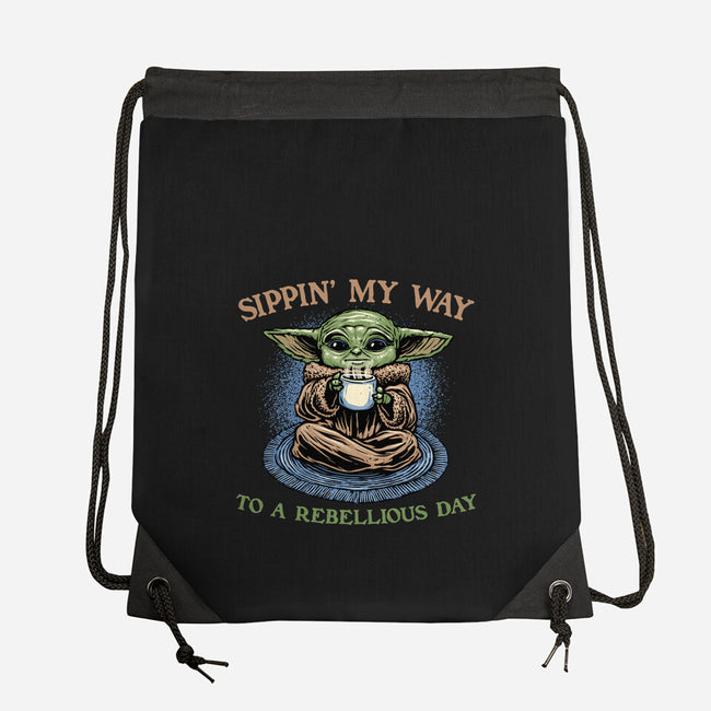 Rebellious Sip-None-Drawstring-Bag-glitchygorilla