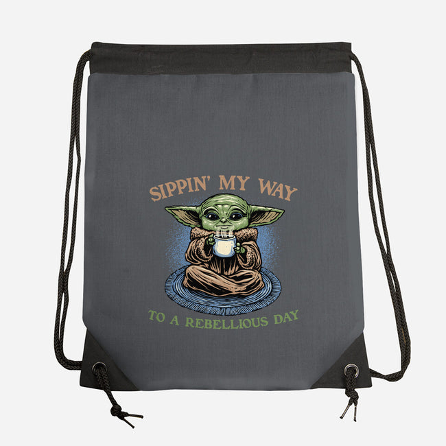 Rebellious Sip-None-Drawstring-Bag-glitchygorilla