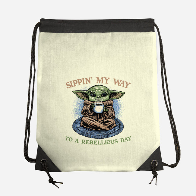 Rebellious Sip-None-Drawstring-Bag-glitchygorilla