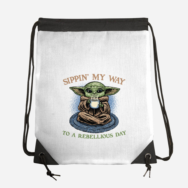 Rebellious Sip-None-Drawstring-Bag-glitchygorilla