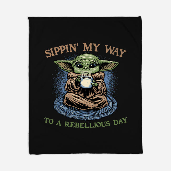 Rebellious Sip-None-Fleece-Blanket-glitchygorilla