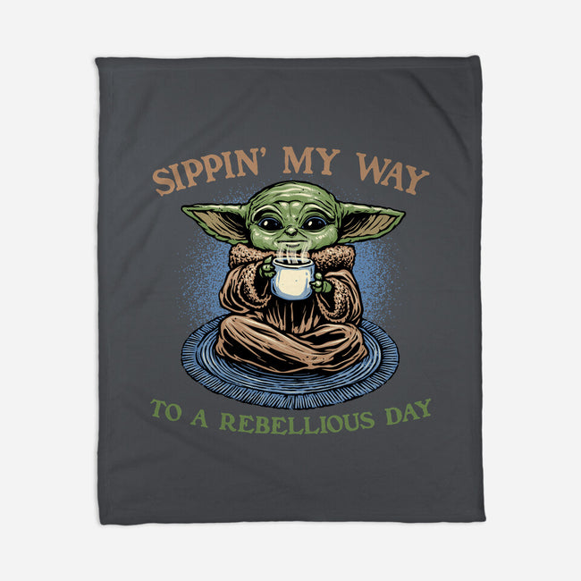 Rebellious Sip-None-Fleece-Blanket-glitchygorilla