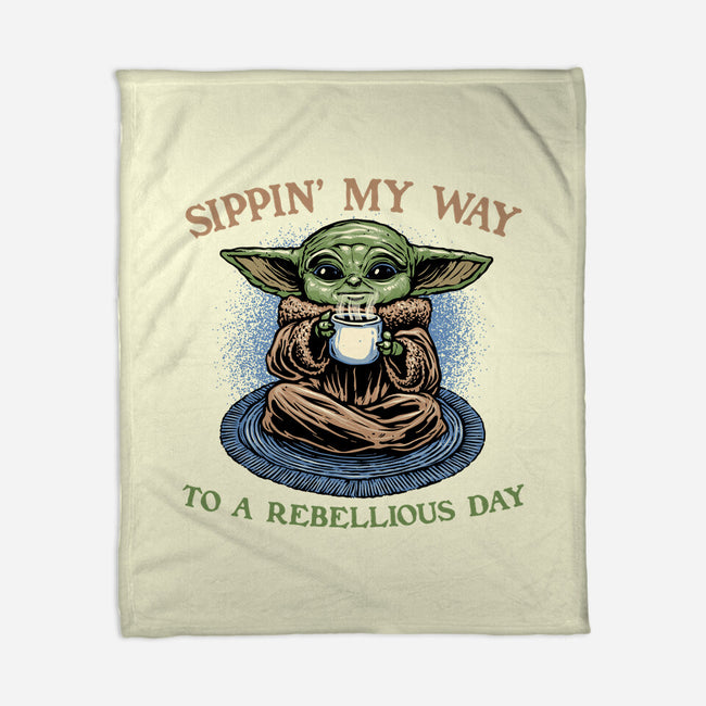 Rebellious Sip-None-Fleece-Blanket-glitchygorilla