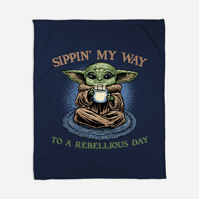 Rebellious Sip-None-Fleece-Blanket-glitchygorilla