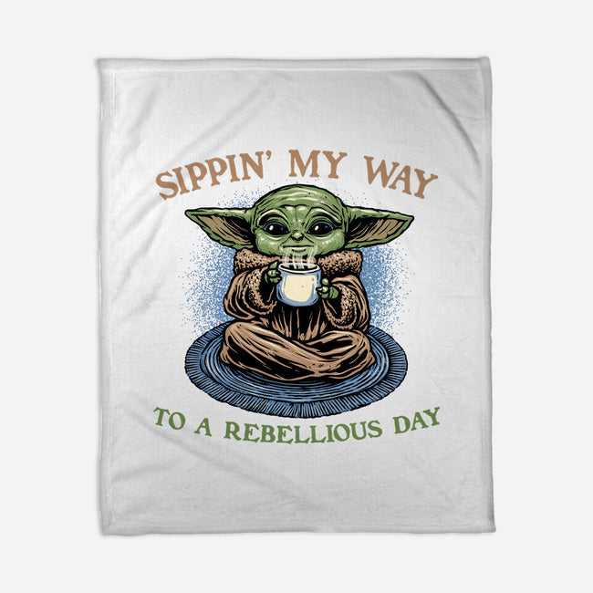 Rebellious Sip-None-Fleece-Blanket-glitchygorilla