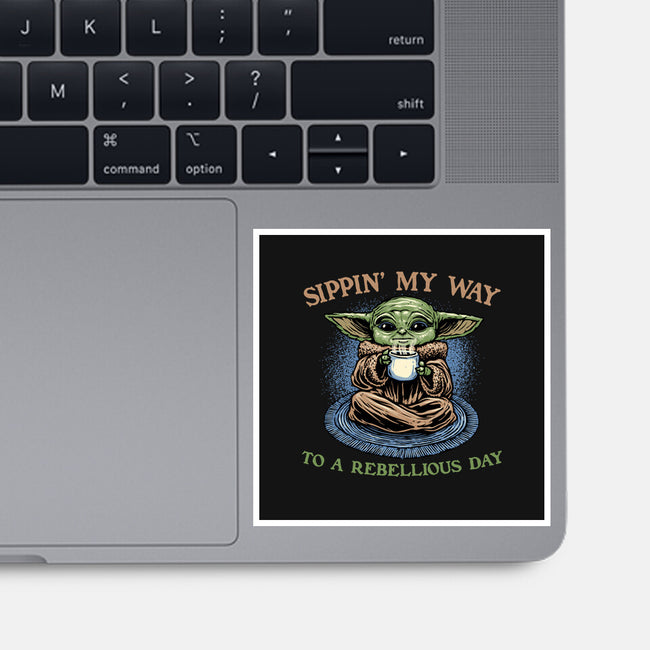 Rebellious Sip-None-Glossy-Sticker-glitchygorilla