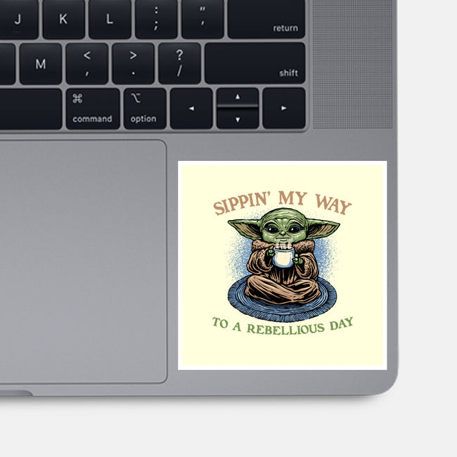 Rebellious Sip-None-Glossy-Sticker-glitchygorilla