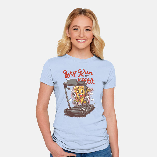 Cardio Pizza-Womens-Fitted-Tee-joerawks