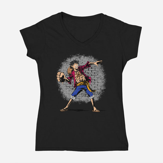 Punch Thrower-Womens-V-Neck-Tee-joerawks