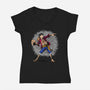 Punch Thrower-Womens-V-Neck-Tee-joerawks