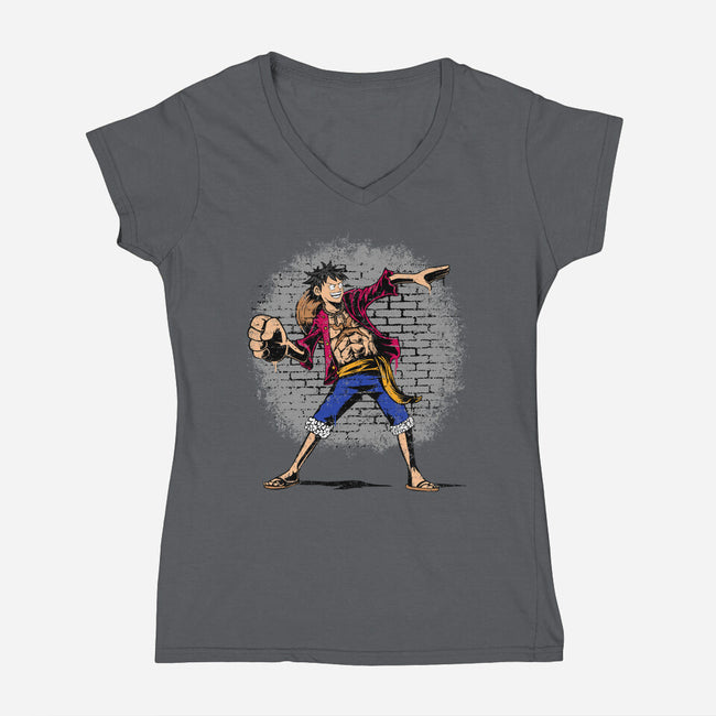 Punch Thrower-Womens-V-Neck-Tee-joerawks