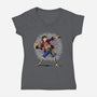 Punch Thrower-Womens-V-Neck-Tee-joerawks