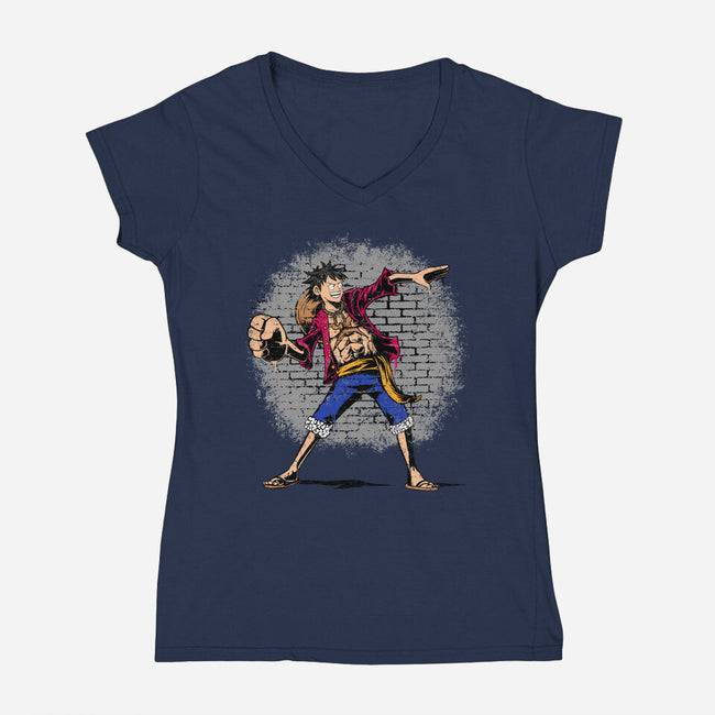 Punch Thrower-Womens-V-Neck-Tee-joerawks