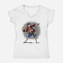 Punch Thrower-Womens-V-Neck-Tee-joerawks