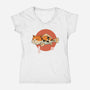 Cat Fish Koi-Womens-V-Neck-Tee-vp021
