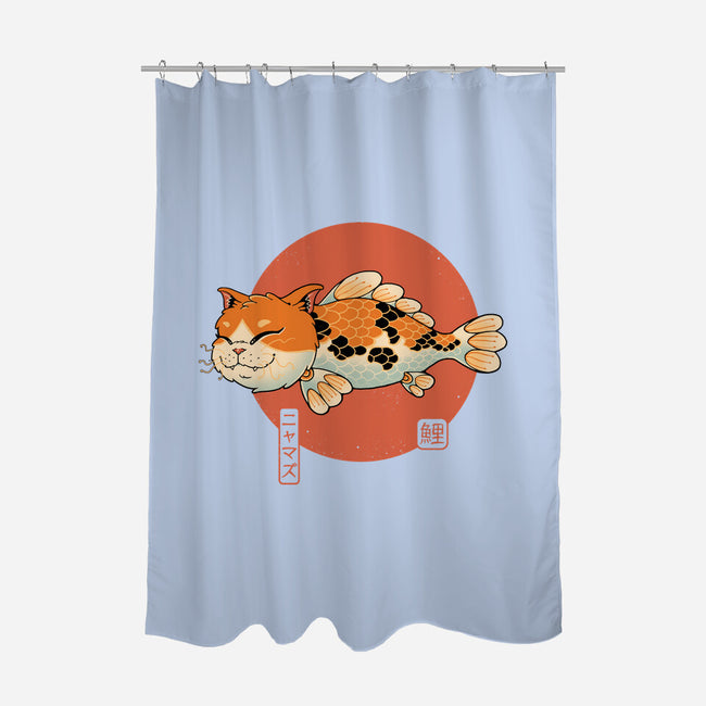 Cat Fish Koi-None-Polyester-Shower Curtain-vp021