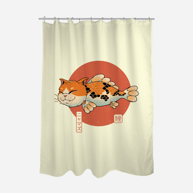 Cat Fish Koi-None-Polyester-Shower Curtain-vp021