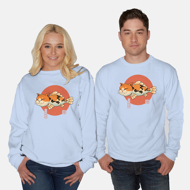 Cat Fish Koi-Unisex-Crew Neck-Sweatshirt-vp021