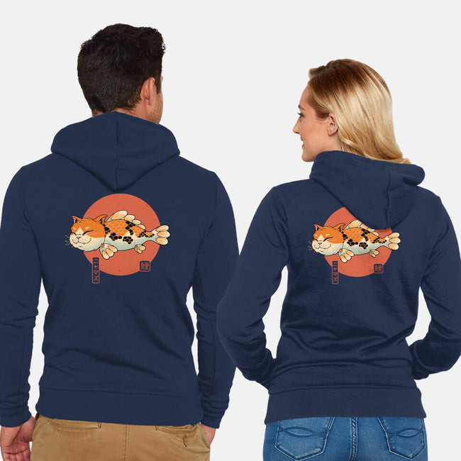 Cat Fish Koi-Unisex-Zip-Up-Sweatshirt-vp021