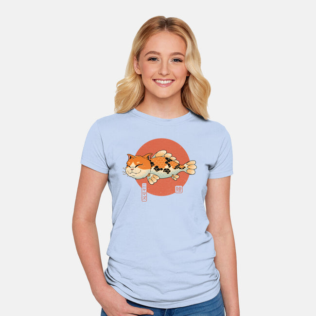 Cat Fish Koi-Womens-Fitted-Tee-vp021