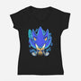 The Speedy Hedgehog-Womens-V-Neck-Tee-grevalra