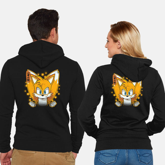 The Two-Tailed Fox-Unisex-Zip-Up-Sweatshirt-grevalra