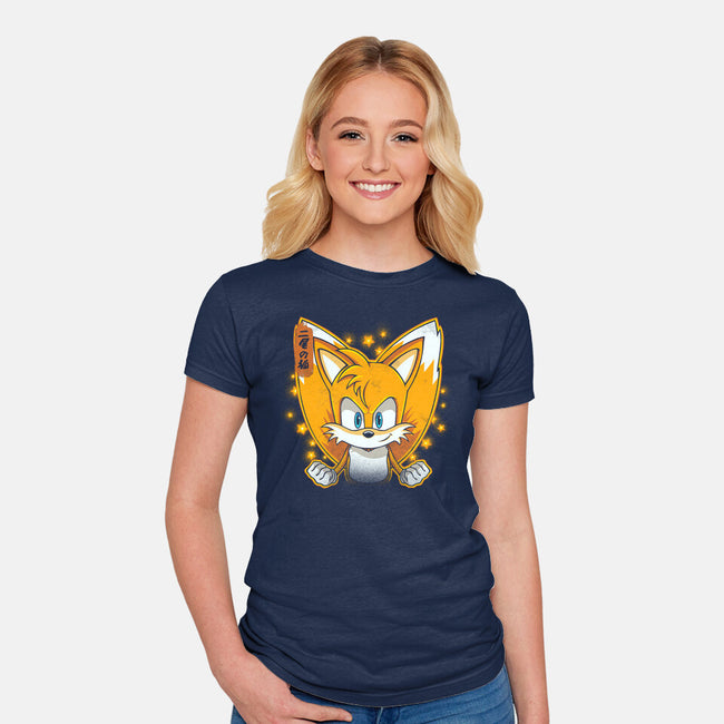 The Two-Tailed Fox-Womens-Fitted-Tee-grevalra