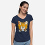 The Two-Tailed Fox-Womens-V-Neck-Tee-grevalra