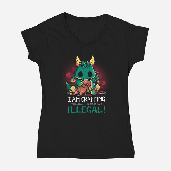 I Am Crafting-Womens-V-Neck-Tee-Vallina84