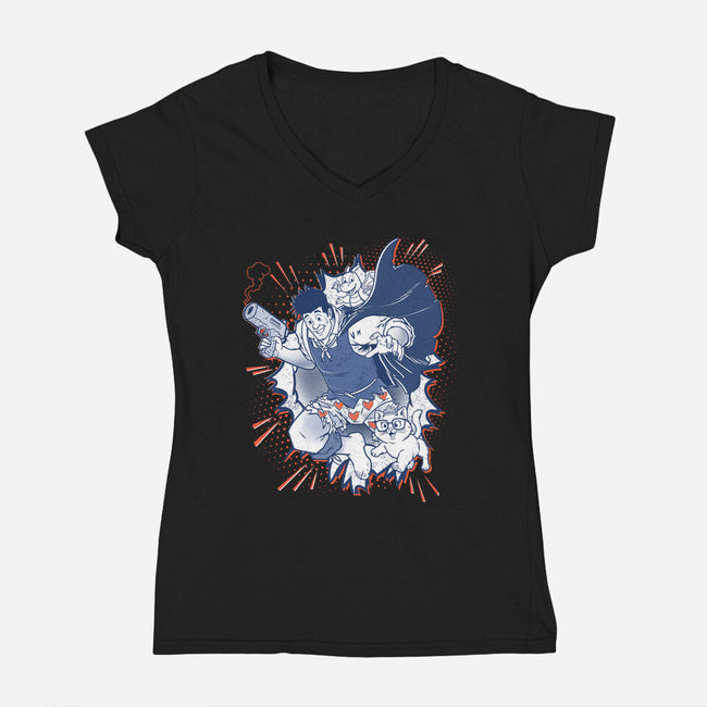 Dungeon Crawler Carl-Womens-V-Neck-Tee-palmstreet