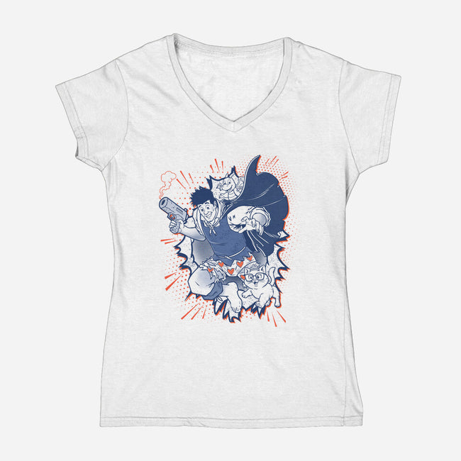 Dungeon Crawler Carl-Womens-V-Neck-Tee-palmstreet