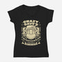 Crazy Dave Emblem Grunge-Womens-V-Neck-Tee-LAGELANTEE