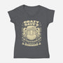 Crazy Dave Emblem Grunge-Womens-V-Neck-Tee-LAGELANTEE