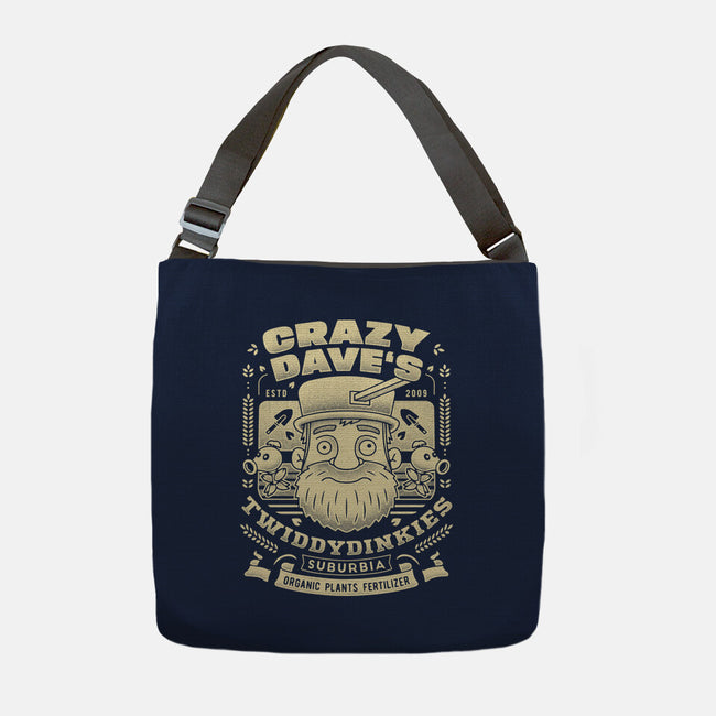 Crazy Dave Emblem Grunge-None-Adjustable Tote-Bag-LAGELANTEE