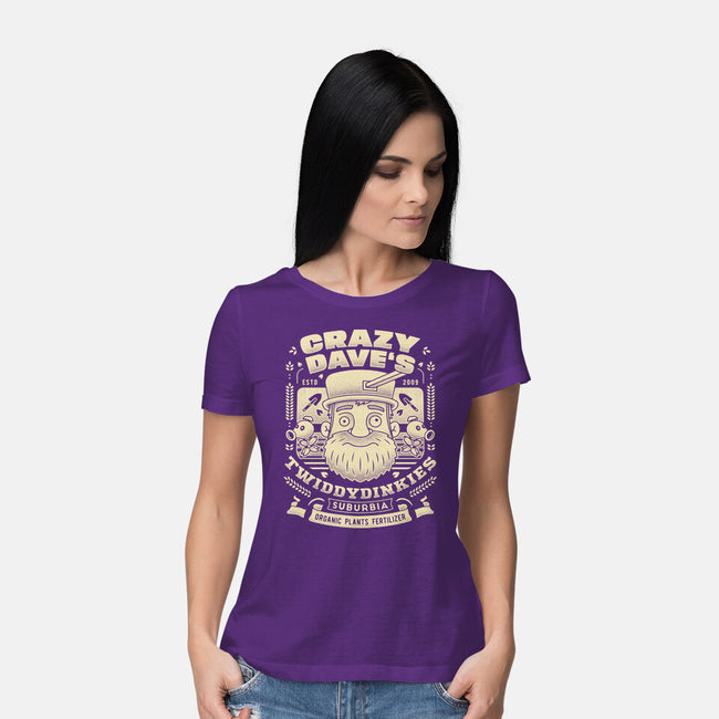 Crazy Dave Emblem Grunge-Womens-Basic-Tee-LAGELANTEE