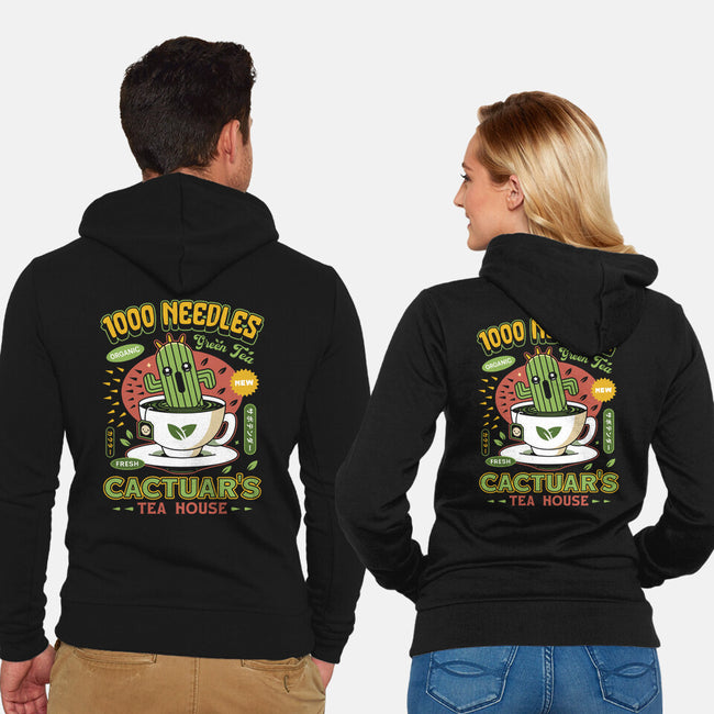 Cactuar Green Tea Emblem-Unisex-Zip-Up-Sweatshirt-LAGELANTEE