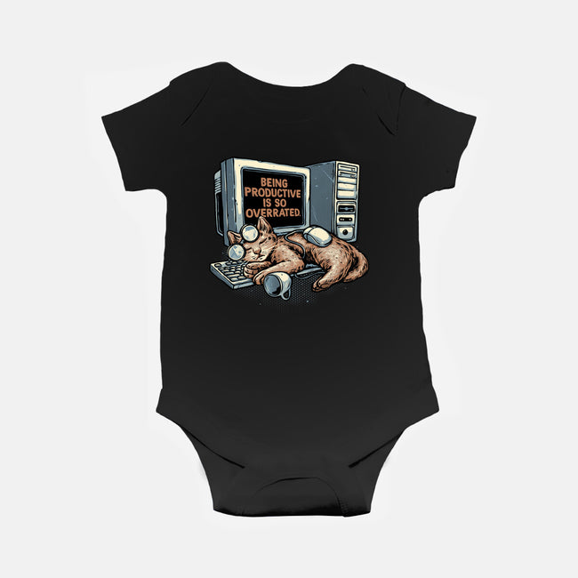 Overrated Productivity-Baby-Basic-Onesie-glitchygorilla
