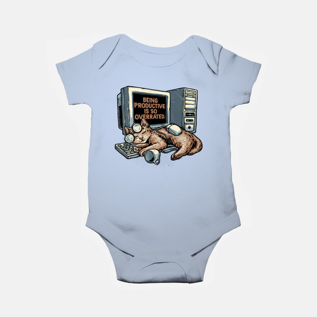 Overrated Productivity-Baby-Basic-Onesie-glitchygorilla