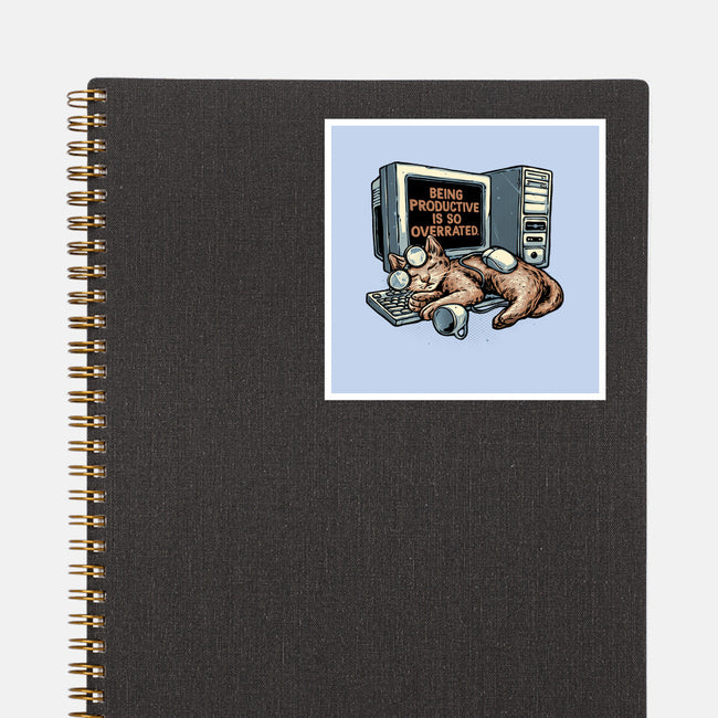 Overrated Productivity-None-Glossy-Sticker-glitchygorilla