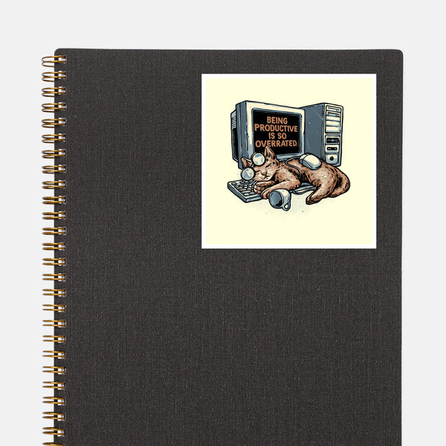 Overrated Productivity-None-Glossy-Sticker-glitchygorilla