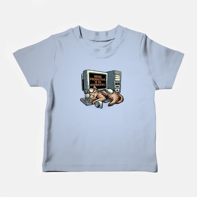 Overrated Productivity-Baby-Basic-Tee-glitchygorilla