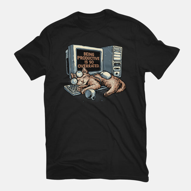 Overrated Productivity-Unisex-Basic-Tee-glitchygorilla