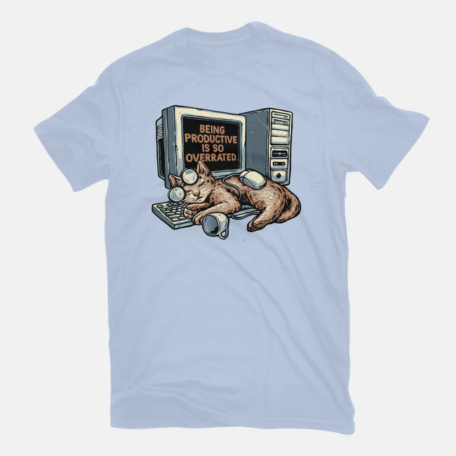 Overrated Productivity-Unisex-Basic-Tee-glitchygorilla
