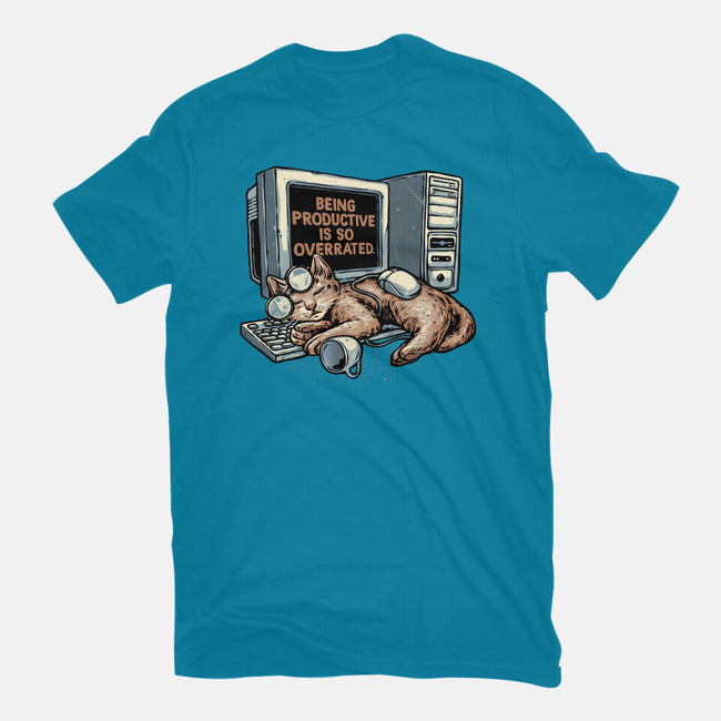 Overrated Productivity-Unisex-Basic-Tee-glitchygorilla