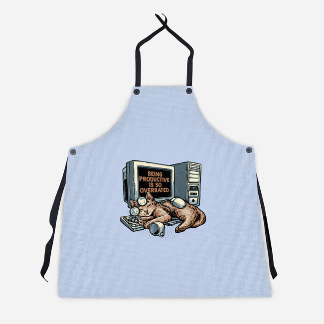 Overrated Productivity-Unisex-Kitchen-Apron-glitchygorilla
