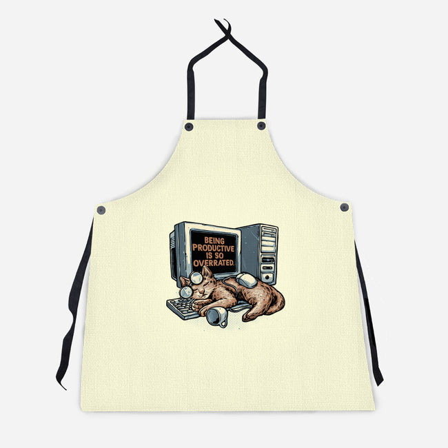 Overrated Productivity-Unisex-Kitchen-Apron-glitchygorilla