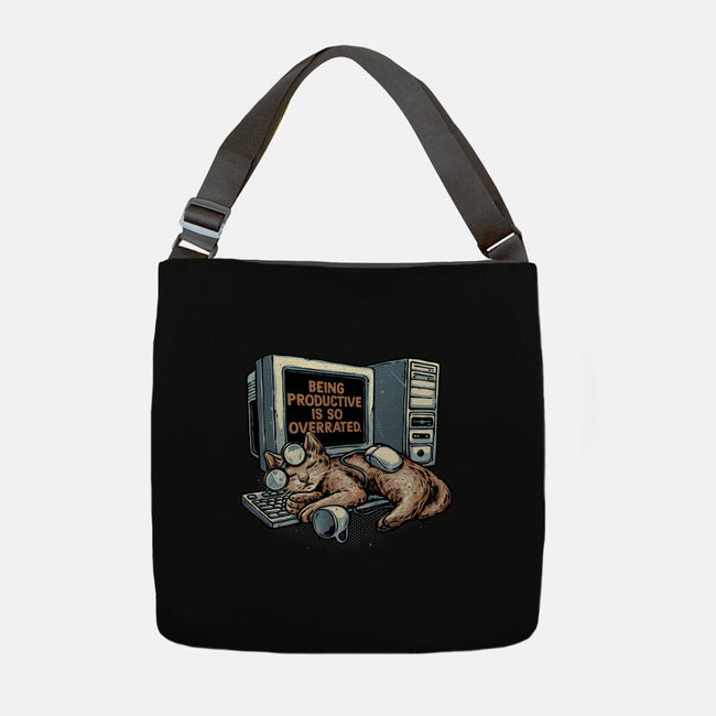 Overrated Productivity-None-Adjustable Tote-Bag-glitchygorilla