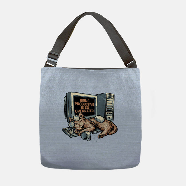 Overrated Productivity-None-Adjustable Tote-Bag-glitchygorilla