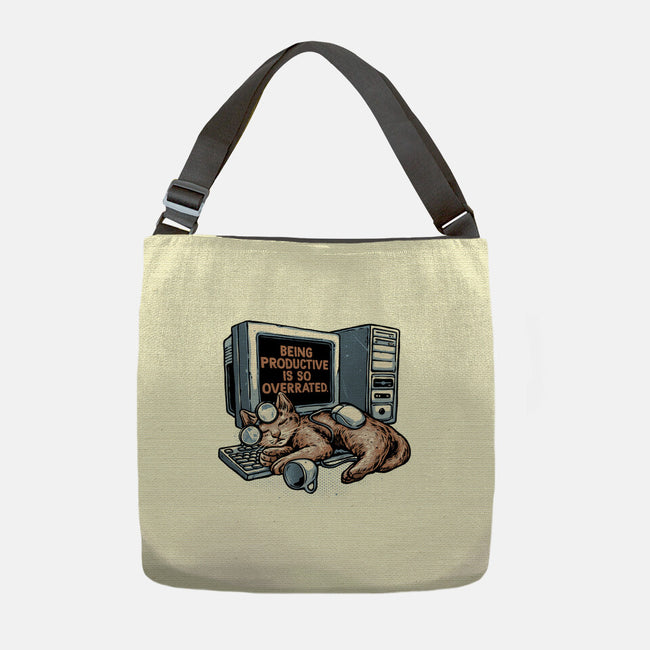 Overrated Productivity-None-Adjustable Tote-Bag-glitchygorilla